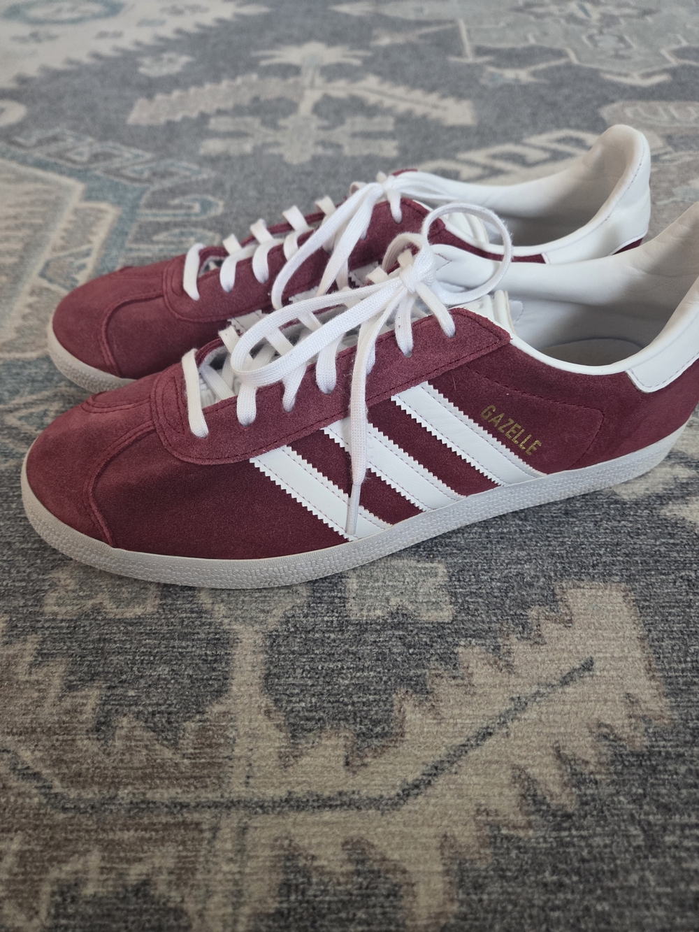 Adidas Gazelle Suede Sneakers in Burgundy & White